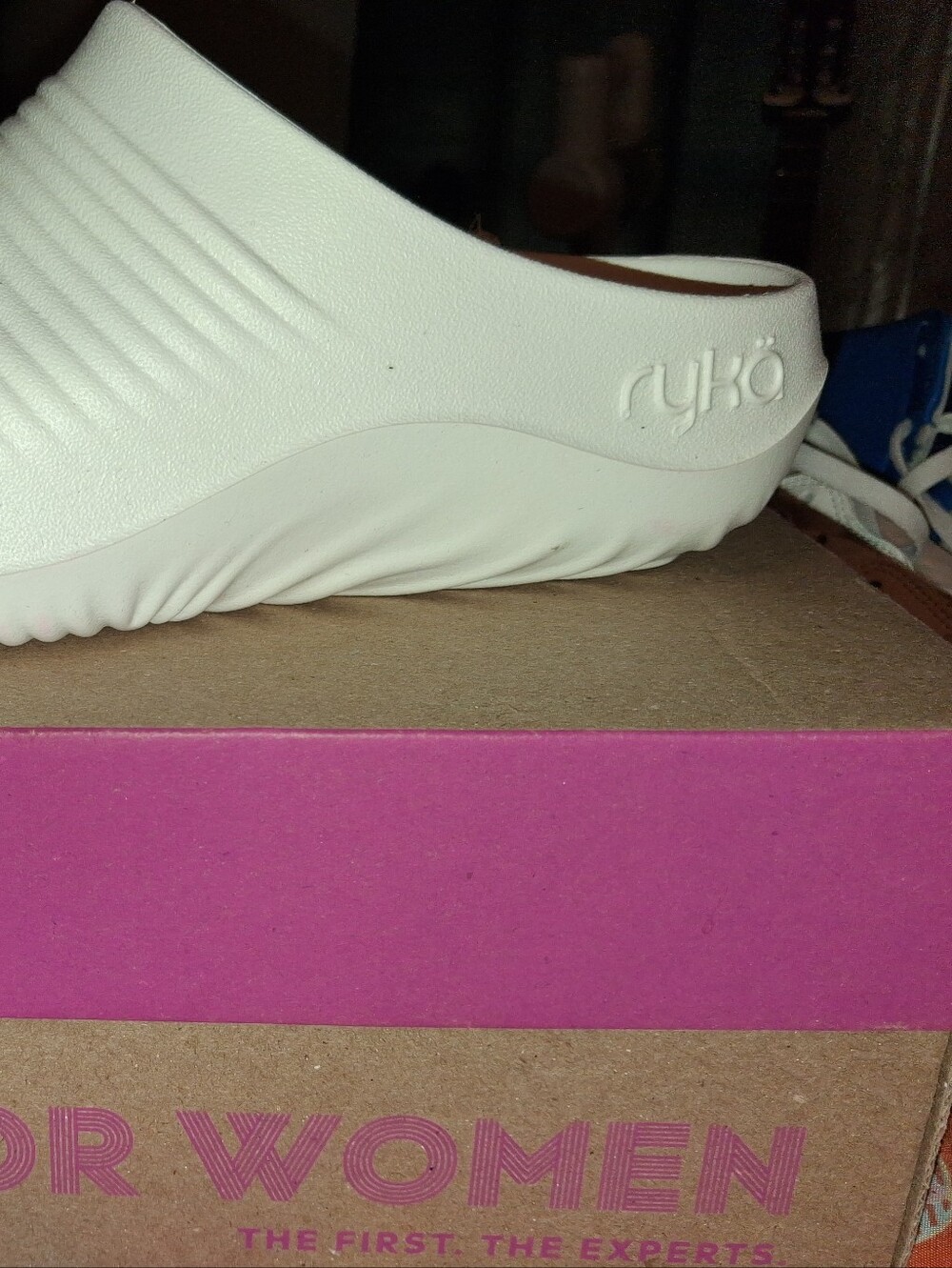Ryka White Slip-On Ribbed Clogs - Picture 2 of 7